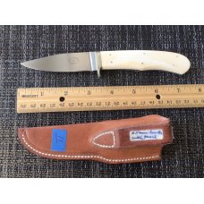 Corbett Sigman custom knife #5 mini hunter ivory handles makers sheath #11