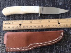 Corbett Sigman custom knife #5 mini hunter ivory handles makers sheath         #11