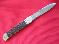 Vintage German Bonsa Jigged Bone Leverlock Knife