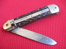 Vintage German Bonsa Jigged Bone Leverlock Knife