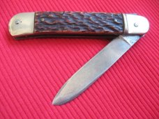 Vintage German Bonsa Jigged Bone Leverlock Knife