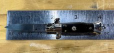 Miniature Switchblade Knife, Marked Anchor Over Inox Over Italy, Black Plastic Handle 