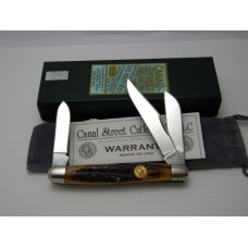 Canal Street Cutlery Co. USA Amber Stag Bone 312303 Serpentine Stockman Knife in Box c.2005