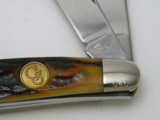 Canal Street Cutlery Co. USA Amber Stag Bone 312303 Serpentine Stockman Knife in Box c.2005