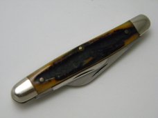 Canal Street Cutlery Co. USA Amber Stag Bone 312303 Serpentine Stockman Knife in Box c.2005