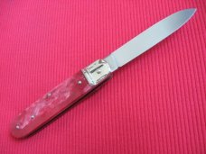 Vintage German BOKER 712R Red Bone Leverlock Switchblade Knife