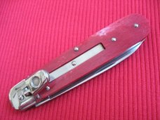 Vintage German BOKER 712R Red Bone Leverlock Switchblade Knife