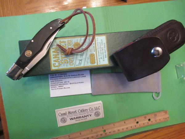 Canal Street 2010 Buffalo Horn Folding Hunter with Liner Lock Item # 1156344 