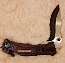 TACTICAL GRADE  LOCK-BACK FOLDING KNIFE  WITH POCKET CLIP, COMPAS AND PIN LIGHT New Without Box