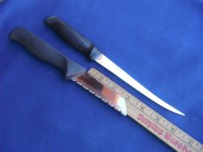 Lot of 3 outdoors knives; Stainless Steel Fillet Knife from Fiskars USA w/ Original Sheath+2 more!!!