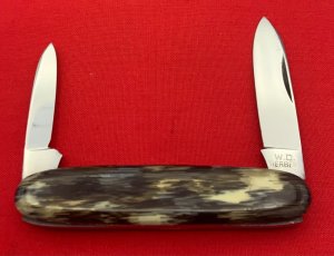 Vintage W.D. HERBERT (Boker) Equal End Pen Folding Pocket Knife Salesman’s Sample Imitation Horn