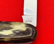 Vintage W.D. HERBERT (Boker) Equal End Pen Folding Pocket Knife Salesman’s Sample Imitation Horn