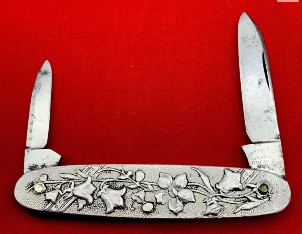 Vintage CATTARAUGUS Model 2014 Embossed Metal Shadow Pen Folding Pocket Knife c.1886-1963 Vintage CATTARAUGUS Model 2014 Embossed Metal Shadow Pen Folding Pocket Knife c.1886-1963