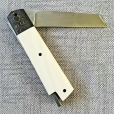 Vincenzo Balistreri Elephant Ivory White Wolf Taillock,4" closed..440C..Fools Gold bolsters & shield