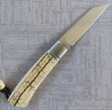 Vincenzo Balistreri Mammoth Ivory Native Slipjoint 4" cld..N690..Lanyard..bead.jimping and filework 