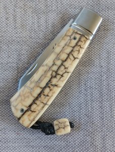 Vincenzo Balistreri Mammoth Ivory Native Slipjoint 4" cld..N690..Lanyard..bead.jimping and filework 