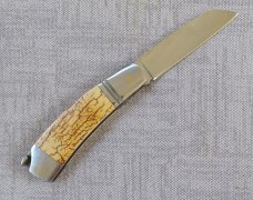 Steve Vanderkolff Mammoth Native Taillock..4"cld..White Crackle,Smooth ..CPM-154..ringed bolsters 