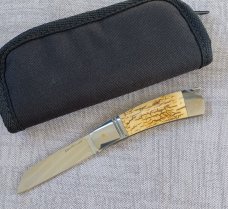 Steve Vanderkolff Mammoth Native Taillock..4"cld..White Crackle,Smooth ..CPM-154..ringed bolsters 