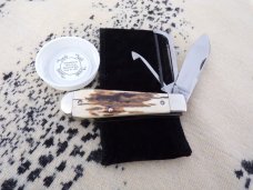 NAPANOCH KNIFE COMPANY MAMMOTH IVORY DIXIE COCK 1095 CARBON 100 WERE MADE