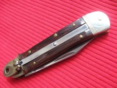 Older Small Solingen German Hubertus 5 7/8"  Leverlock Switchblade Knife 