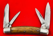 Vintage BOKER (Script) 4-Blade Congress Folding Pocket Knife c.1920’s-1930’s Smooth Bone