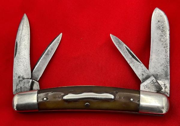Vintage BOKER (Script) 4-Blade Congress Folding Pocket Knife c.1920’s-1930’s Smooth Bone