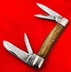 Vintage BOKER (Script) 4-Blade Congress Folding Pocket Knife c.1920’s-1930’s Smooth Bone