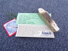 NAPANOCH KNIFE COMPANY MAMMOTH IVORY DIXIE COCK 1095 CARBON 100 WERE MADE