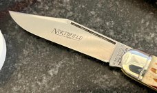 Great Eastern Cutlery Northfield #681221 White Owl, Rare Satin Blades, Cowhide Jig Bone, (GEC 68) 
