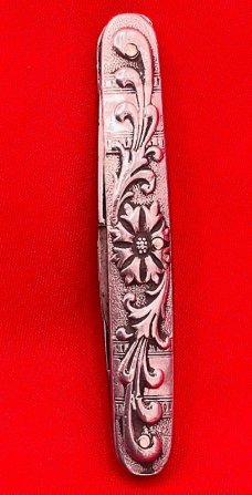 Vintage H. BOKER & CO Equal End Shadow Pen Folding Pocket Knife c.1891-1944 Embossed Metal