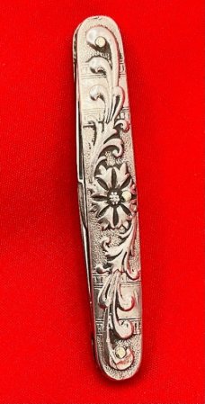 Vintage H. BOKER & CO Equal End Shadow Pen Folding Pocket Knife c.1891-1944 Embossed Metal