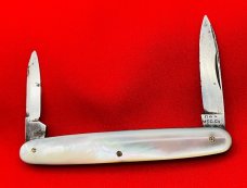 Vintage HUMASON & BECKLEY Equal End Shadow Pen Folding Pocket Knife c.1852-1916 Mother-of-Pearl