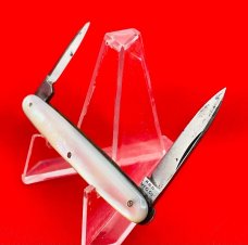 Vintage HUMASON & BECKLEY Equal End Shadow Pen Folding Pocket Knife c.1852-1916 Mother-of-Pearl 