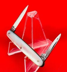 Vintage HUMASON & BECKLEY Equal End Shadow Pen Folding Pocket Knife c.1852-1916 Mother-of-Pearl 