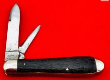 Vintage NEW YORK KNIFE CO Model No. 2040 Teardrop Jack Folding Pocket Knife c.1882-1931 Ebony