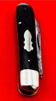 Vintage NEW YORK KNIFE CO Model No. 2040 Teardrop Jack Folding Pocket Knife c.1882-1931 Ebony