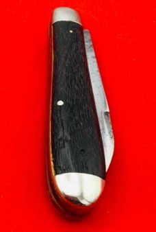 Vintage NEW YORK KNIFE CO Model No. 2040 Teardrop Jack Folding Pocket Knife c.1882-1931 Ebony