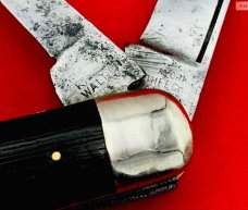 Vintage NEW YORK KNIFE CO Model No. 2040 Teardrop Jack Folding Pocket Knife c.1882-1931 Ebony
