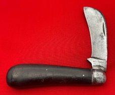 Vintage NEW YORK KNIFE CO Model No.142 Hawkbill Pruner Folding Pocket Knife Redwood c.1856-1931