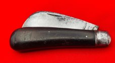 Vintage NEW YORK KNIFE CO Model No.142 Hawkbill Pruner Folding Pocket Knife Redwood c.1856-1931