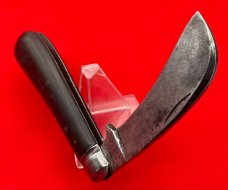 Vintage NEW YORK KNIFE CO Model No.142 Hawkbill Pruner Folding Pocket Knife Redwood c.1856-1931