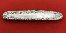 Vintage S.L. & CO. GERMANY 4-Blade Sterling Silver ornamental Shadow Pen Folding Pocket Knife
