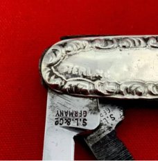 Vintage S.L. & CO. GERMANY 4-Blade Sterling Silver ornamental Shadow Pen Folding Pocket Knife