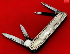 Vintage S.L. & CO. GERMANY 4-Blade Sterling Silver ornamental Shadow Pen Folding Pocket Knife