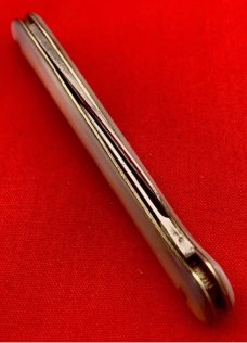 Vintage EMPIRE WINSTED CT 2-Blade Serpentine Pen Folding Pocket Knife c.1856-1930 Blade Etch MOP