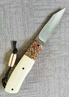 Vincenzo Balistreri Elephant Ivory Native  slipjoint,4"..coa..slip..rwl34..filework..lanyard..bead
