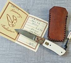 Vincenzo Balistreri Elephant Ivory Native  slipjoint,4"..coa..slip..rwl34..filework..lanyard..bead