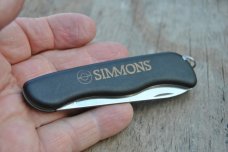 111 mm. 1 Blade SAK With Buck Lock Used Mirror Polished Blade Handle Marked Simmons Swiss Made