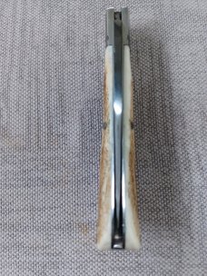 Ashley Harrison,UK maker,4" cld..Deer Stag and 01 tool steel..C70 fluted bolsters,liners and pins.
