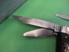 Schrade Cutlery Co. Three Knives Liberty Bell Commemorative Black Delrin Stockman Model # LB-1